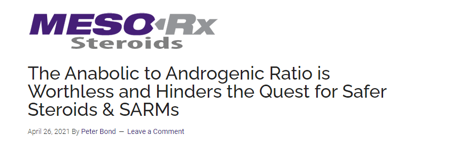 My article about the anabolic to androgenic ratio on MESO-Rx
